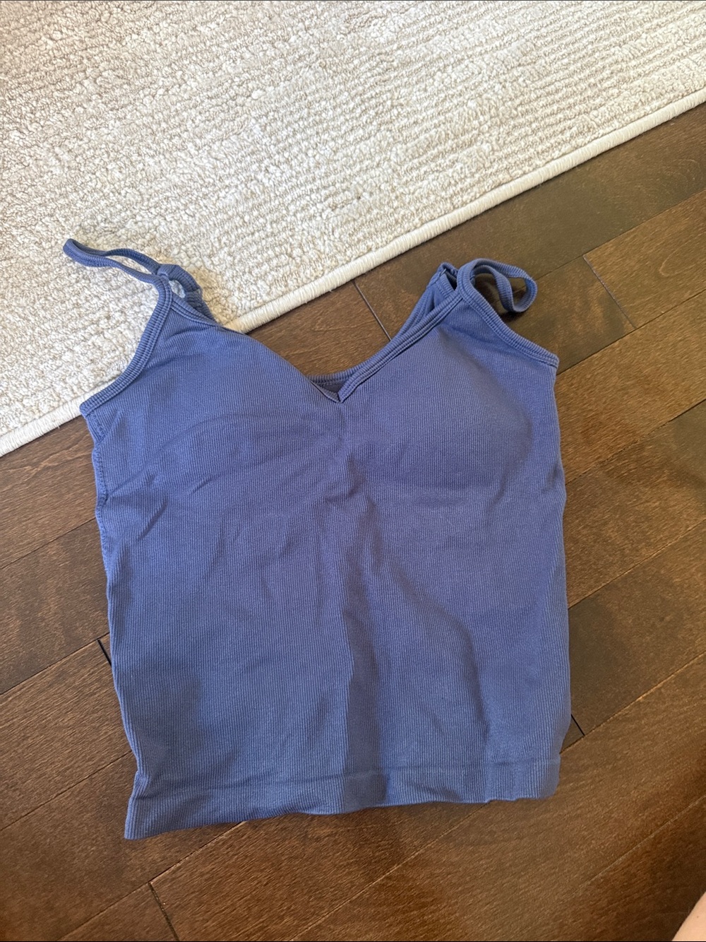 Urban Planet Ribbed V-Neck Cami — Periwinkle Blue
